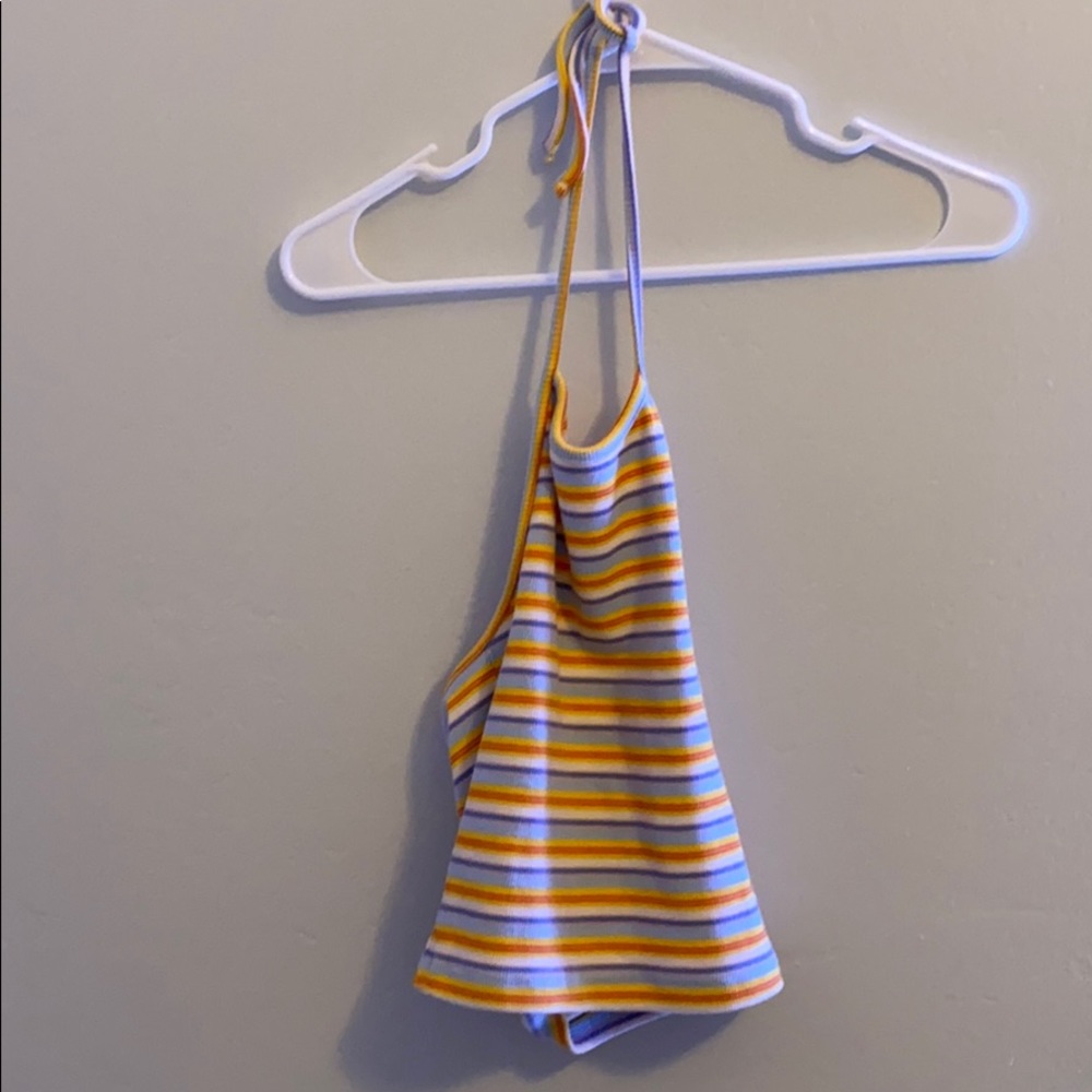 brandy melville striped halter top